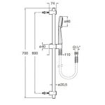 Roca Atlas 龍頭套裝 D2 | 中身面盆+掛牆浴缸+三速花灑